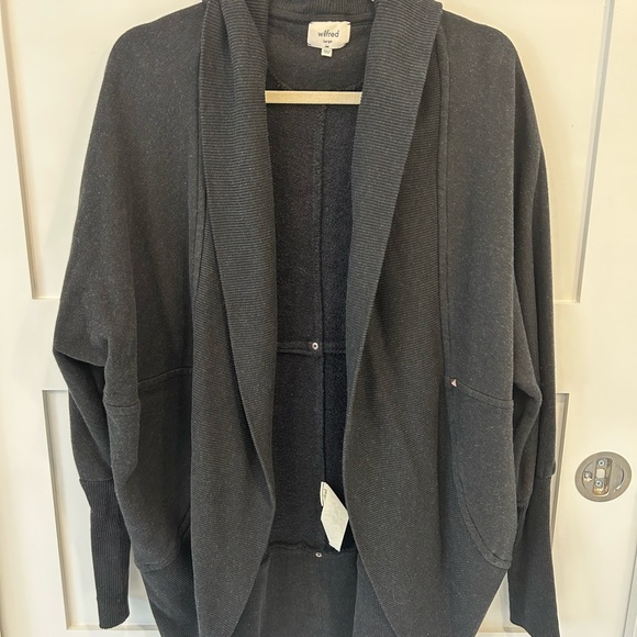 Wilfred Sweaters - Wilfred Charcoal Open Front Cardigan